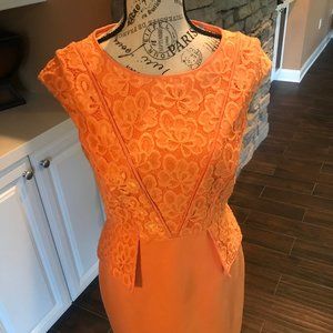 Antonio Melani Cap Sleeve Lace Cotton Dress